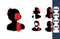 Abstract glitch digital portraits set with male and female s Product Image 1