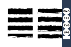 Black grunge brush stroke vector set with rough edges and di Product Image 1