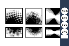 Halftone pattern set with black and white abstract dot textu Product Image 1