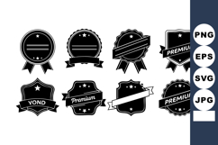Vintage black premium badge labels collection with star deco Product Image 1