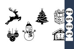 Christmas and winter holiday icons including reindeer, decor Product Image 1