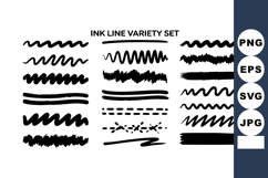 Ink Line Variety Set with Different Brush Strokes and Textur Product Image 1
