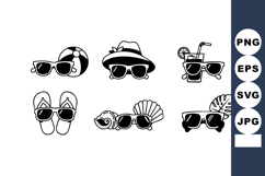 Summer vacation icons with sunglasses beach ball hat drink f Product Image 1