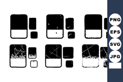 Grunge abstract smartphone and tablet icons set with distres Product Image 1