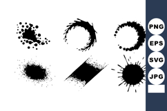 Abstract black ink splatters and brush stroke vector design Product Image 1