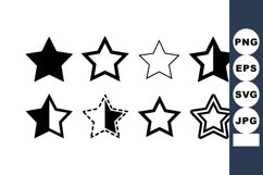 Star icons set with different fill and outline styles in vec Product Image 1