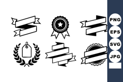 Decorative ribbon banners and badge elements with laurel wre Product Image 1