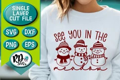 See You in the Meadow - A Cute Snowman Cricut Cut File Product Image 3