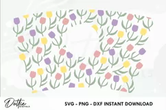 Tulips Garden Flowers Starbucks 16oz Hot Cup Wrap SVG Product Image 2