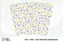 Tulips No Gap Starbucks 24oz Acrylic Tumbler Cup Wrap SVG Product Image 2