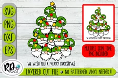 We Wish You A Merry Christmas Gnome Tree - Cricut Cut File Product Image 1