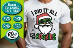 I Did it all for the Cookies - Santa with Sunglasses Svg Product Image 2