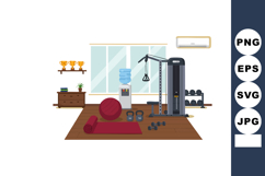 Home gym fitness equipment with dumbbells kettlebells yoga m Product Image 1