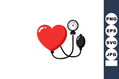 Red Heart Shaped Blood Pressure Monitor Medical Device for H Product Image 1