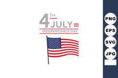 4th July Independence Day celebration with American flag wav Product Image 1