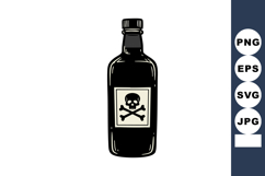 Poison bottle with skull and crossbones symbol vector drawin Product Image 1
