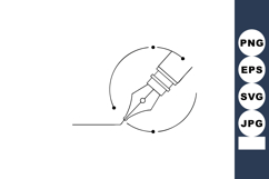 Fountain pen nib with digital connection lines creative vect Product Image 1