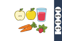 Fresh apple carrot and strawberry juice vector with healthy Product Image 1
