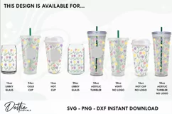 Tulips No Gap Starbucks 24oz Acrylic Tumbler Cup Wrap SVG Product Image 3