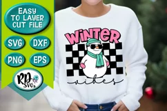 Winter Vibes - A Retro Christmas Snowman Cricut Cut File Product Image 1