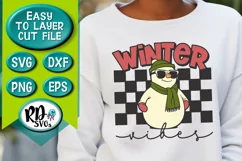 Winter Vibes - A Retro Christmas Snowman Cricut Cut File Product Image 3