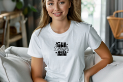 Gildan 64000 Model Mockup, Women Tshirt Mockup, Product Image 1