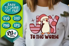 Joy to the World - Penguin Christmas Ornament Cricut SVG Product Image 1