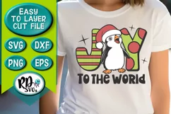 Joy to the World - Penguin Christmas Ornament Cricut SVG Product Image 2