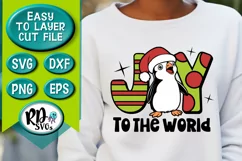 Joy to the World - Penguin Christmas Ornament Cricut SVG Product Image 3