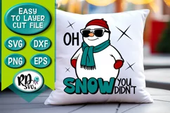 Oh Snow You Didn't - A Retro Christmas Snowman Cricut SVG Product Image 2