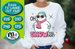 Oh Snow You Didn't - A Retro Christmas Snowman Cricut SVG Product Image 1