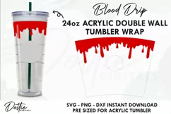 Blood Drip Wrap SVG | 24oz Starbucks Acrylic Tumbler Product Image 1