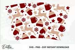 Winter Starbucks No Hole Hot Cup SVG PNG DXF Cutting File 16 Product Image 2