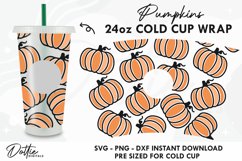 Autumnal Pumpkins Wrap SVG | 24oz Cold Cup Vector Product Image 1