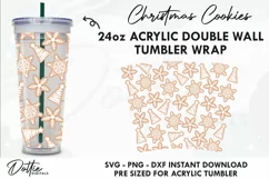 CHRISTMAS COOKIES ACRYLIC TUMBLER WRAP SVG | 24OZ CUP Product Image 1