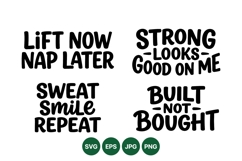 Inspirational Gym Workout Quotes SVG Graphics Product Image 1