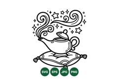 Hand Drawn Magic Lamp Illustration Vector Art Product Image 1