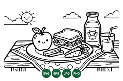 Hand Drawn Kids Lunch Food Illustration Product Image 1