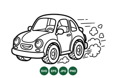 Hand Drawn Cartoon Car Clipart Design Product Image 1