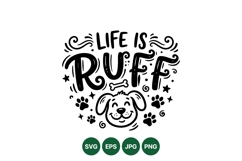 Hand Drawn Cute Dog Quote Typography SVG Product Image 1