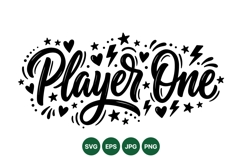 Player One Gamer SVG Cut File For Cricut Product Image 1