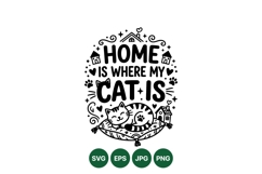 Cute Cat Home Svg Design For Pet Lovers Product Image 1