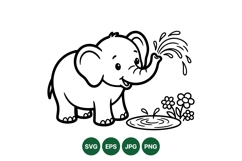 Cute Baby Elephant Svg Clipart For Kids Crafts Product Image 1