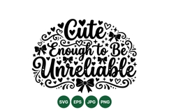 Hand Lettered Cute Unreliable Quote Typography Design Product Image 1
