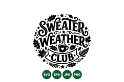 Hand Drawn Sweater Weather Autumn Club Design Product Image 1