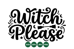 Funny Witch Please Halloween SVG Clipart Design Product Image 1