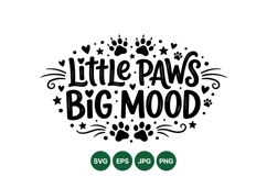 Hand Drawn Paw Print Quote SVG Design For Crafts Product Image 1