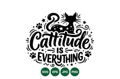 Cute Sassy Cat Quote SVG Design With Paws Product Image 1