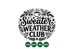Hand Lettered Sweater Weather Winter Illustration Product Image 1