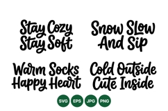 Hand Lettered Cozy Winter Phrase SVG Product Image 1